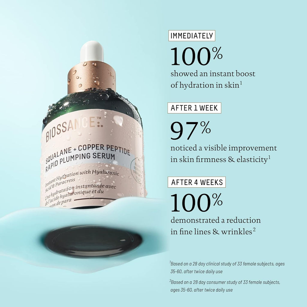 Biossance Squalane + Copper Peptide Rapid Plumping Serum 1.69 oz / 50ml