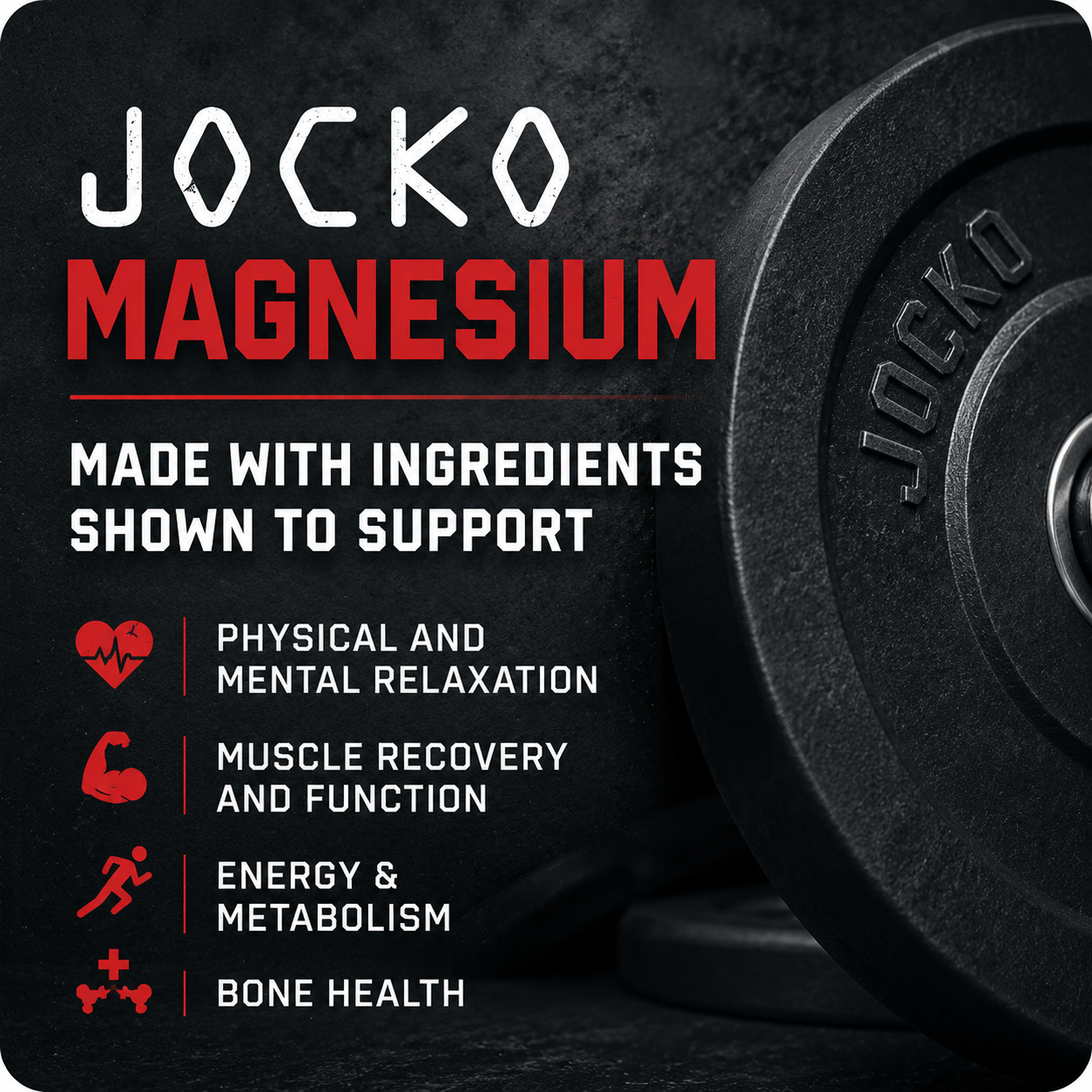 Jocko Magnesium Supplement for Recovery, Sleep & Muscle Support