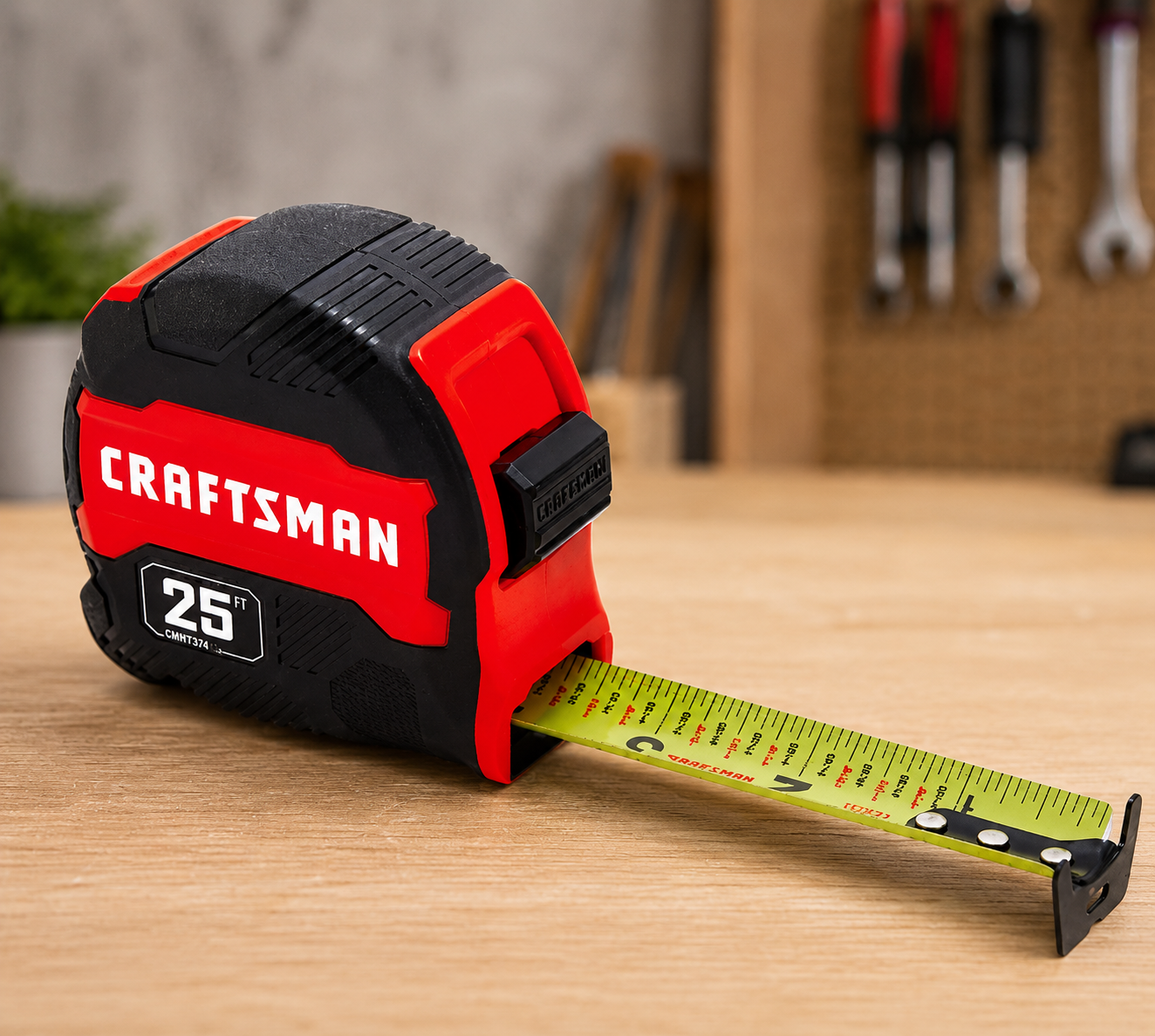 CRAFTSMAN 25-Ft Retractable Tape Measure with Fraction Markings CMHT37443S