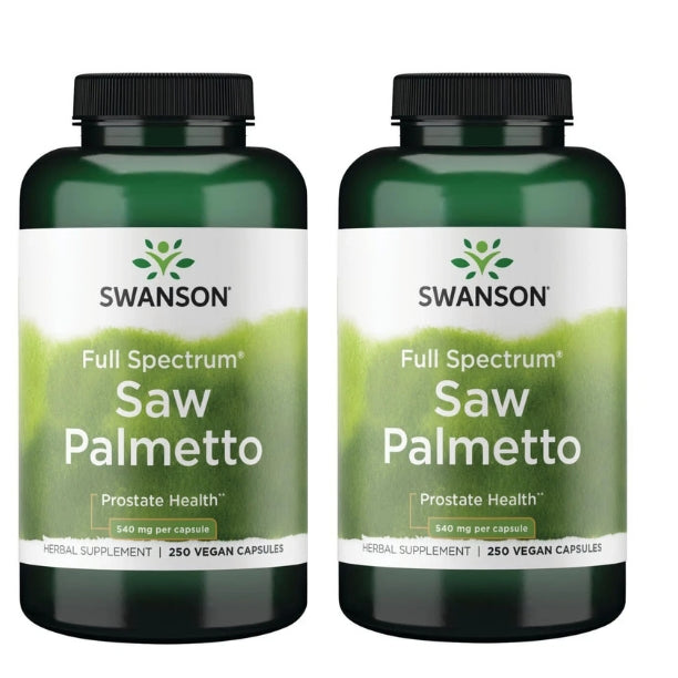 Swanson Full Spectrum Saw Palmetto, Supports Prostate Health, 540 mg, 250 Caps - 2 Pack