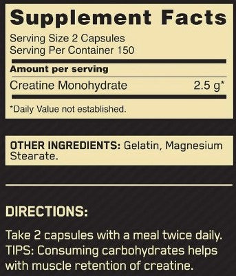 Optimum Nutrition Micronized Creatine Monohydrate Capsules