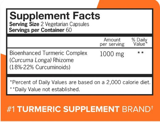 Qunol Turmeric Curcumin 1000mg Joint Support Supplement – 120 Capsules