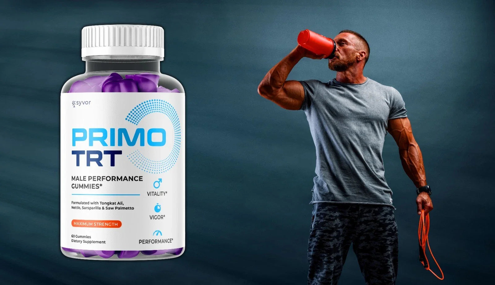 Primo TRT Men's Gummies Advanced Pro Formula Chewable Supplement 60 Gummies