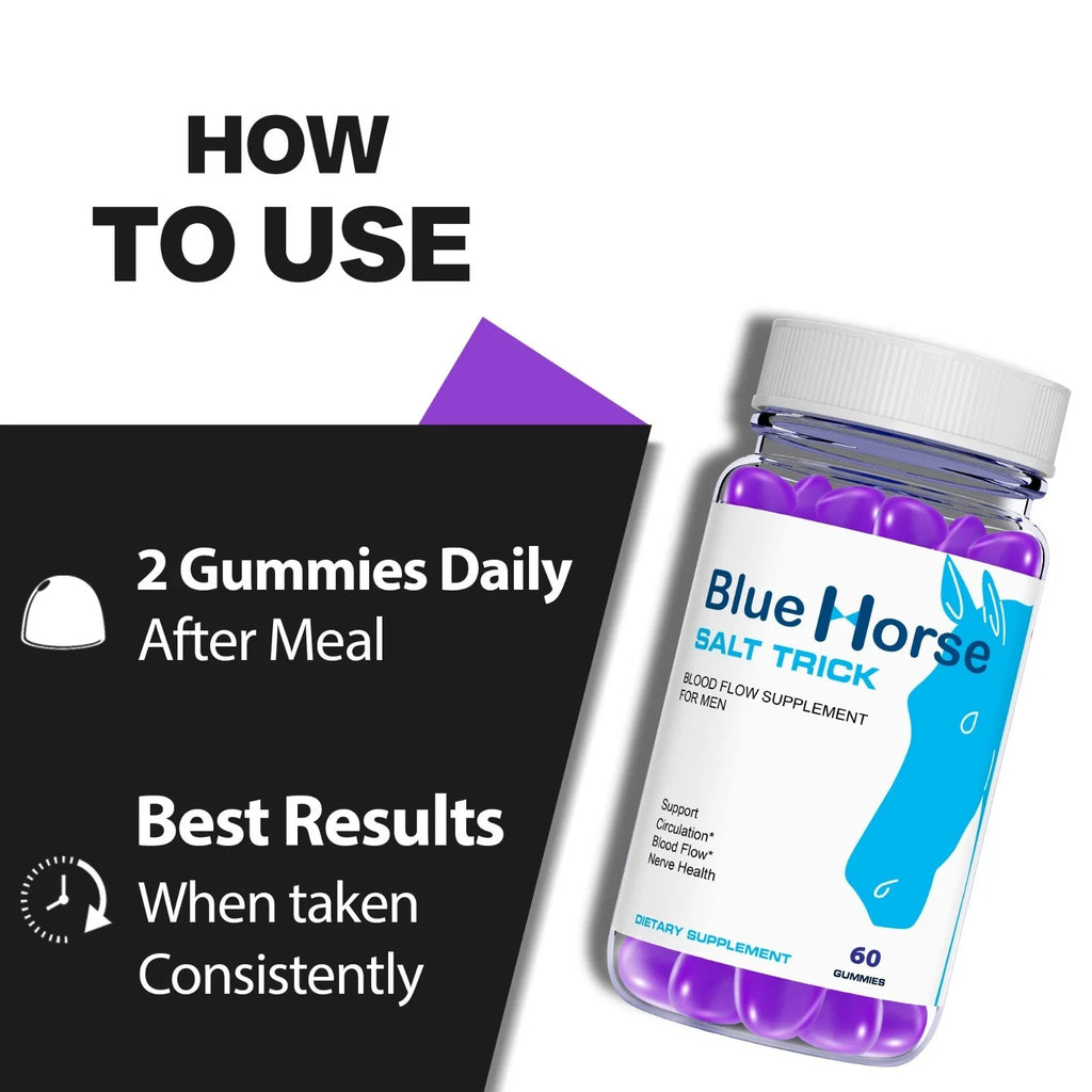 Blue Horse Salt Trick - Our Best Blood Flow Gummies for Men