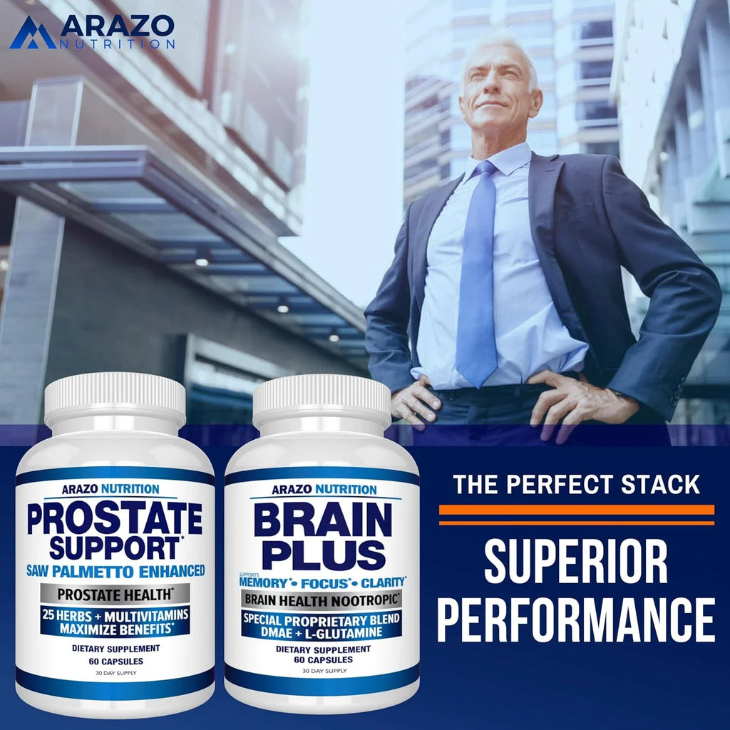 Arazo Nutrition Prostate Supplement - Saw Palmetto + 30 Herbs - Reduce Frequent Urination, Reduce Hair Loss,