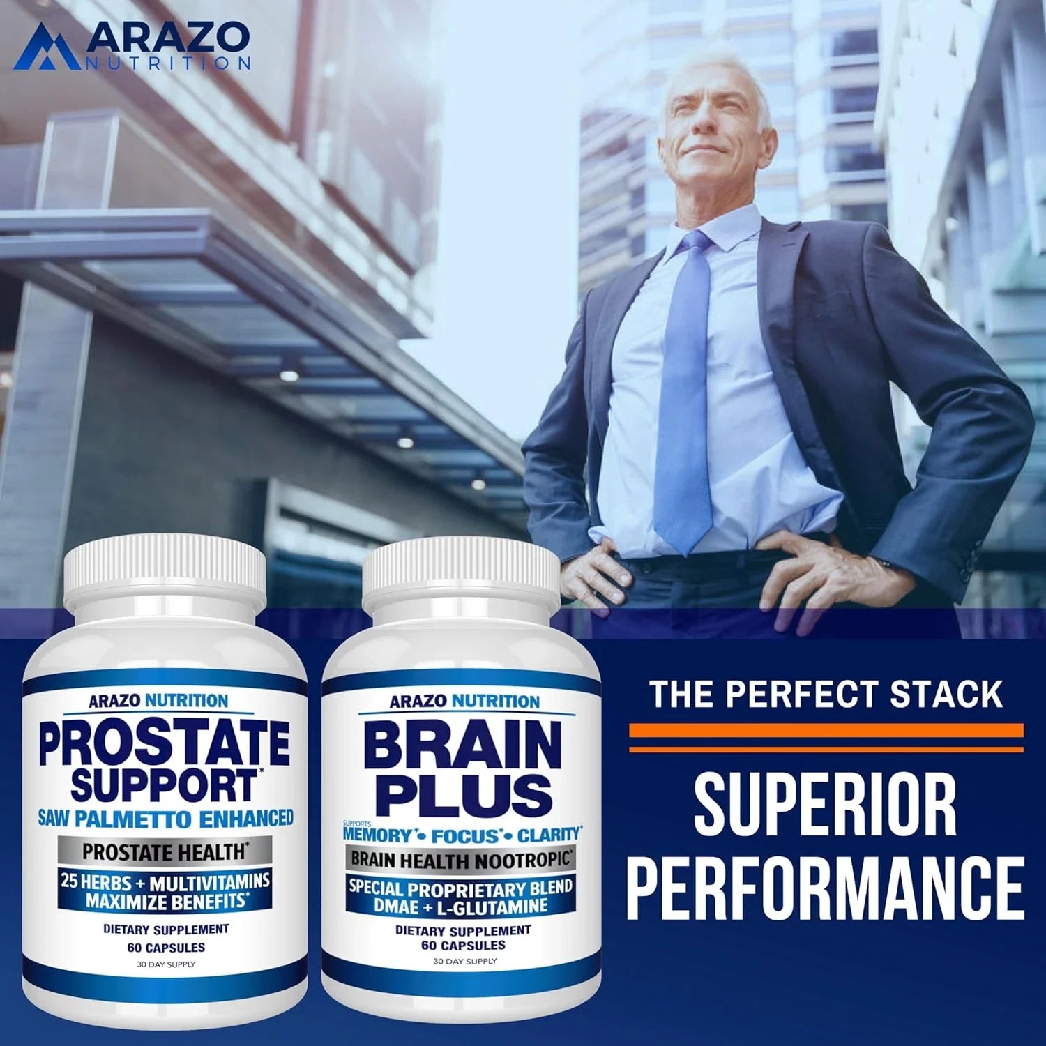 Arazo Nutrition Prostate Supplement - Saw Palmetto + 30 Herbs - Reduce Frequent Urination, Reduce Hair Loss,