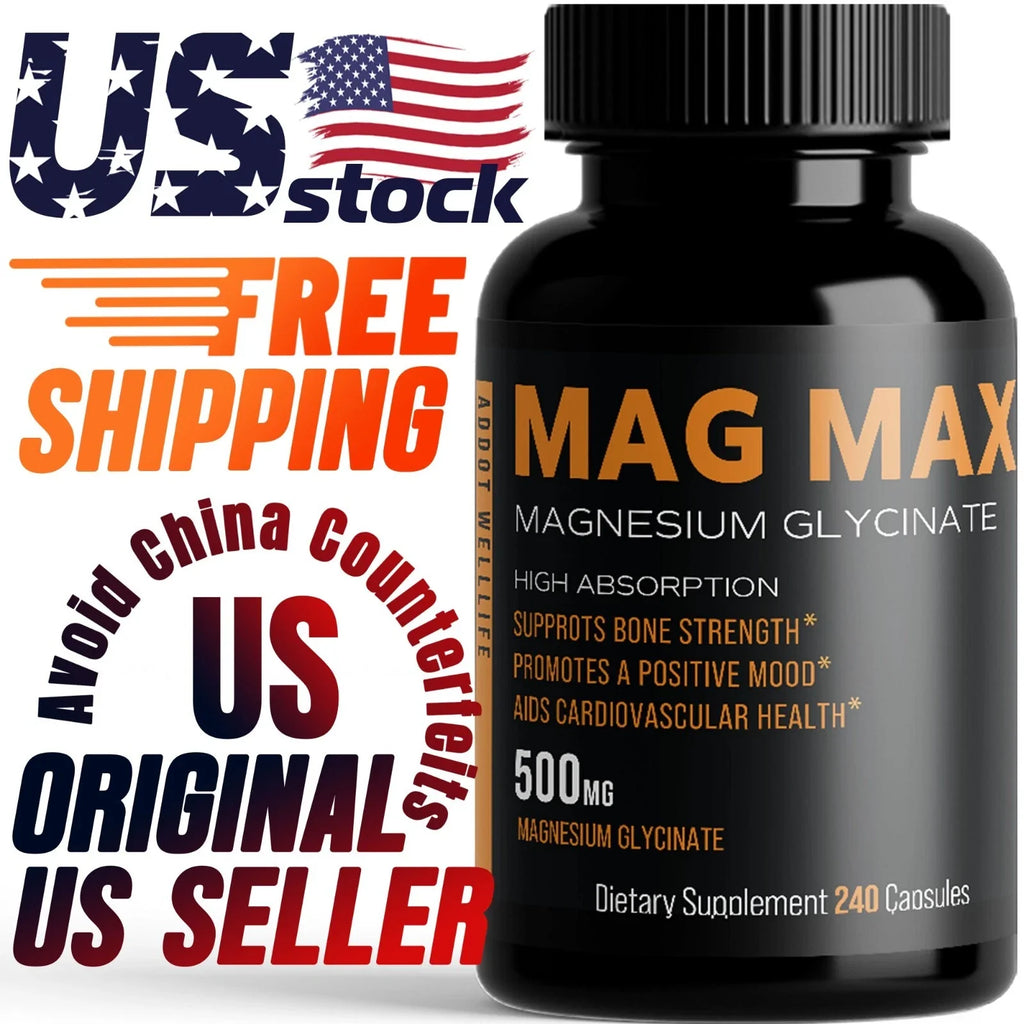 Magnesium Glycinate 500mg - 240 Capsules | 8-Month Supply