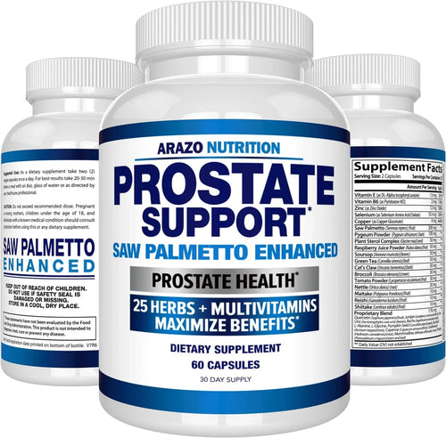 Arazo Nutrition Prostate Supplement - Saw Palmetto + 30 Herbs - Reduce Frequent Urination, Reduce Hair Loss,