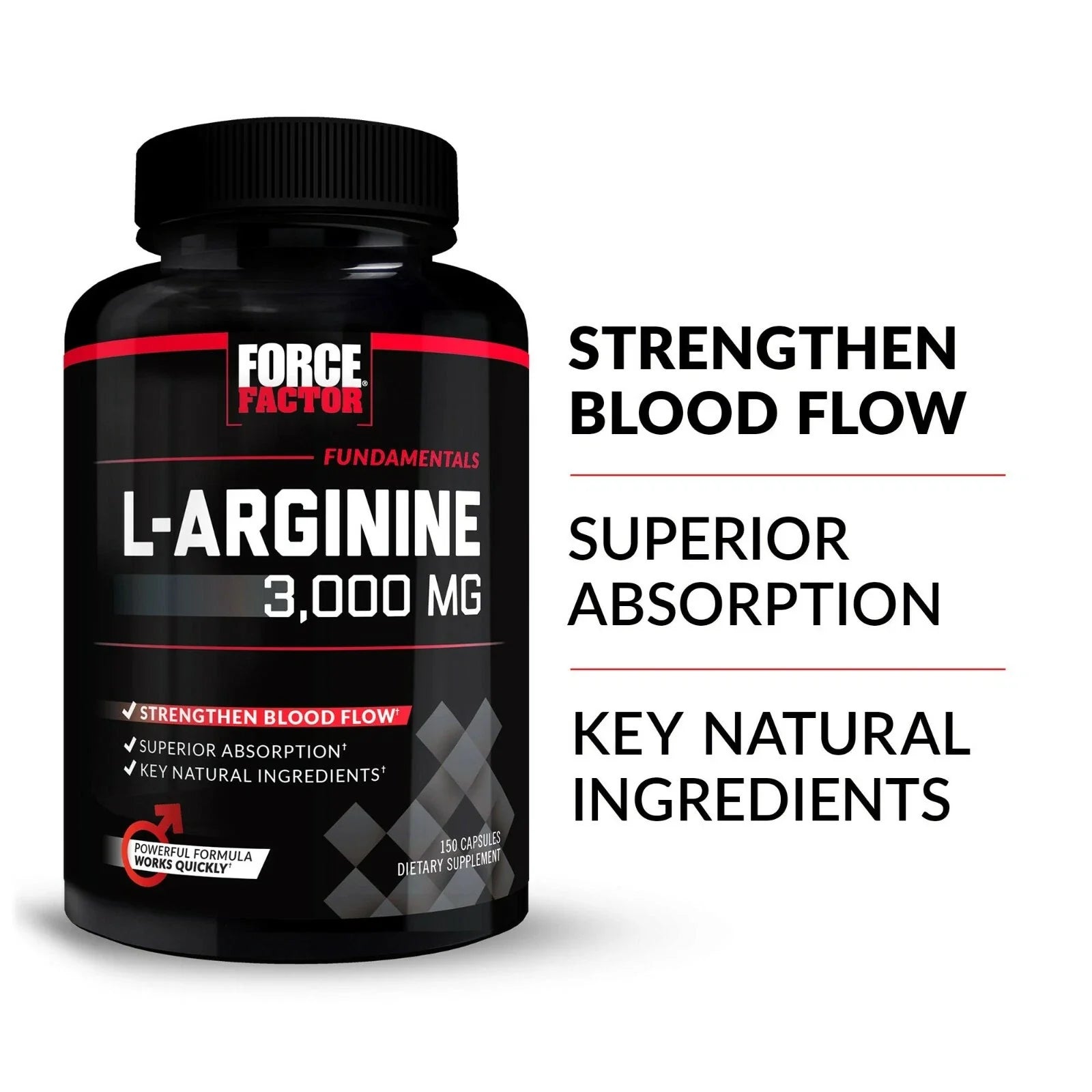 Force Factor L-Arginine 3000 MG, Extra Strength Nitric Oxide & Circulation Boost