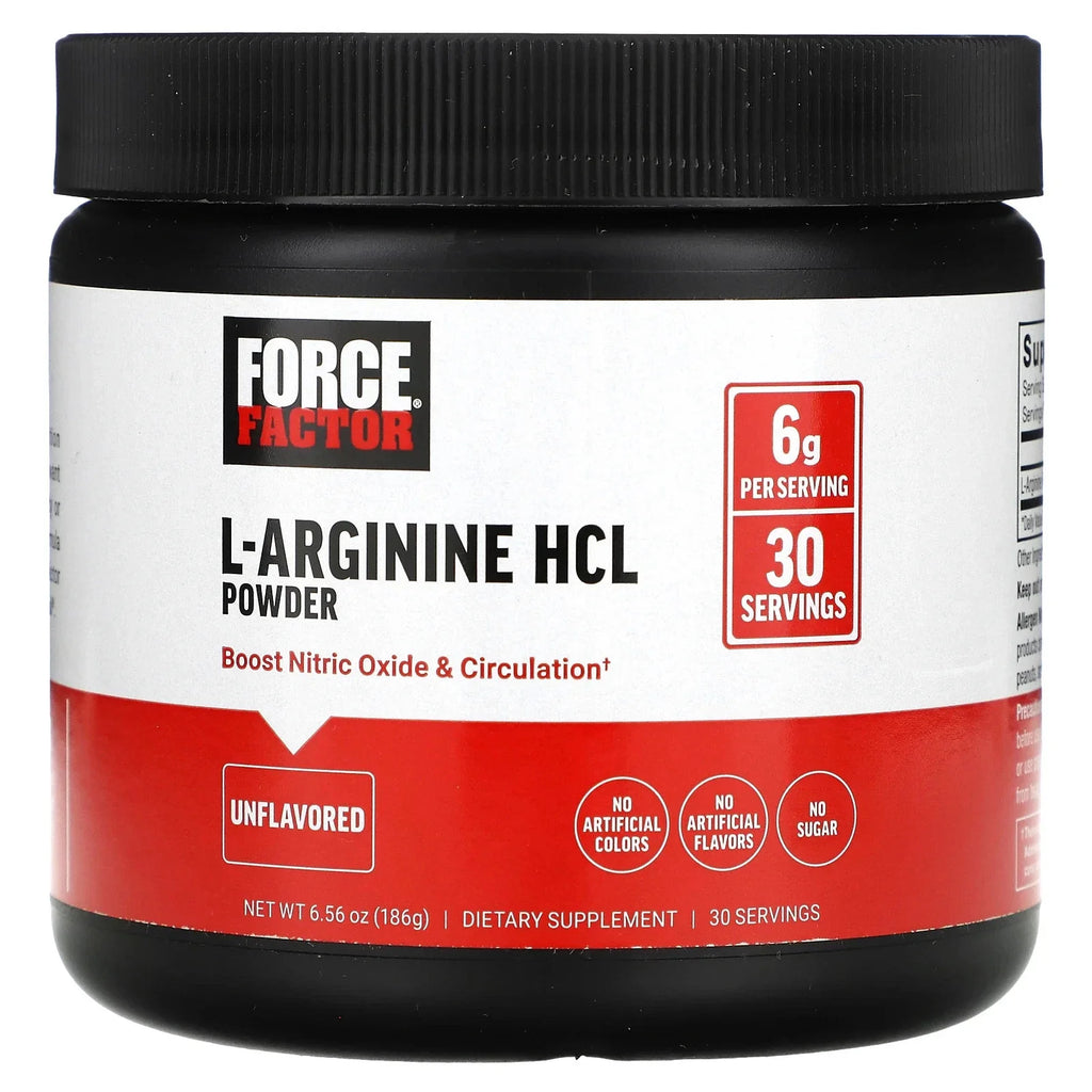 FORCE FACTOR L Arginine HCL, L-Arginine Supplement to Boost Nitric Oxide for Better Circulation, Blood Flow,