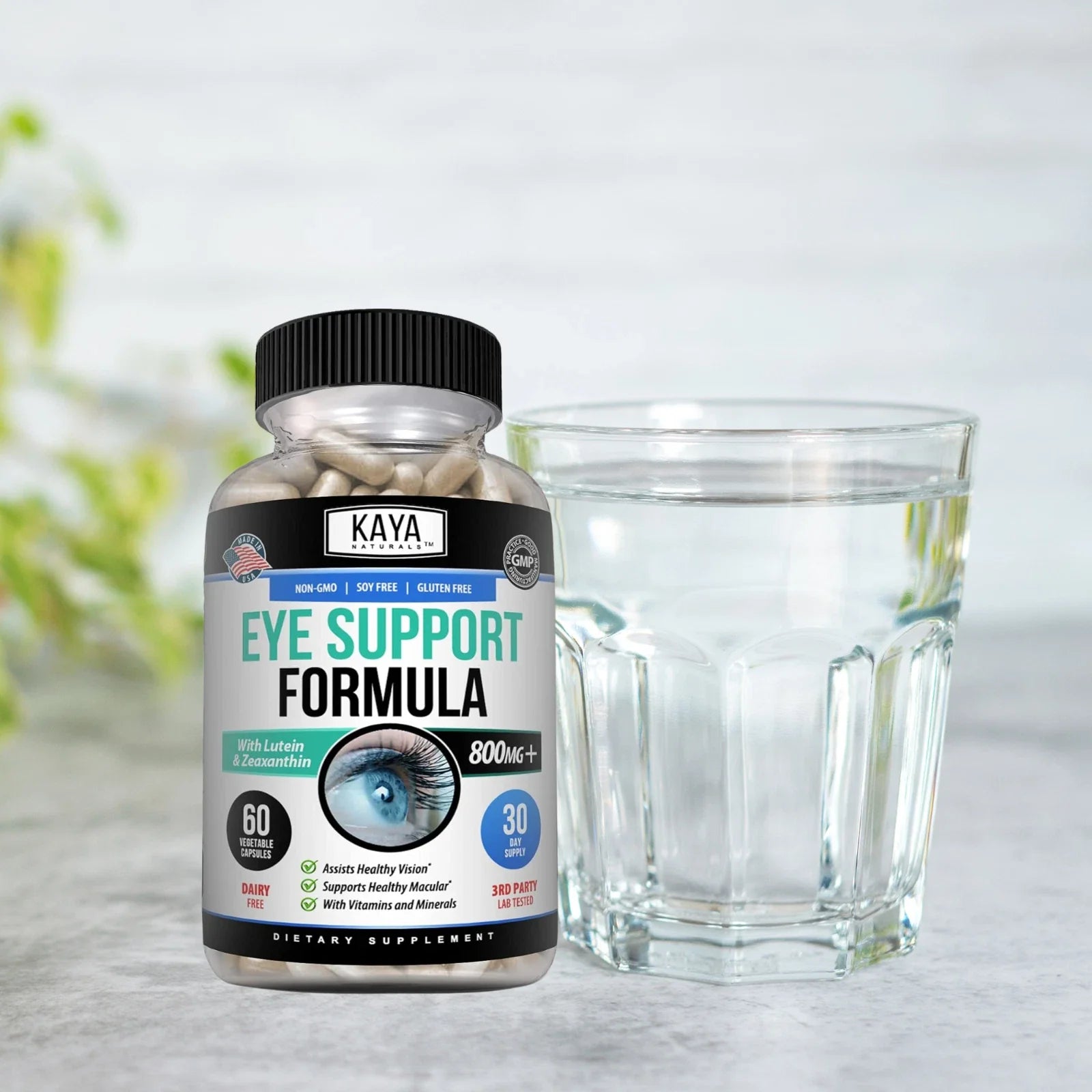Eye Health Supplement, Lutein and Zeaxanthin, Vision Health, Eye Strain Support, Kaya Naturals.