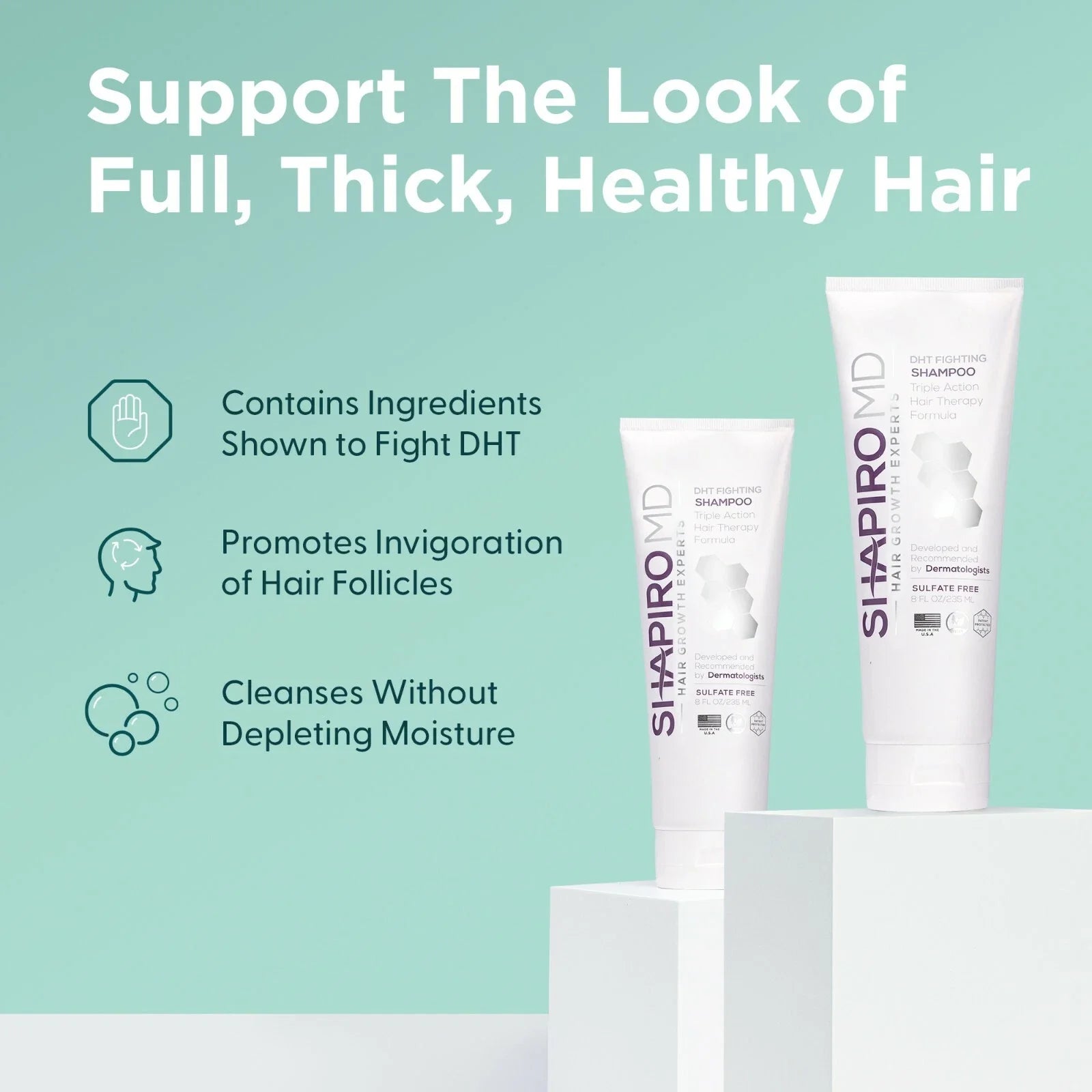 Shapiro MD Hair Growth Experts Hair Loss Shampoo and Conditioner, DHT Fighting Vegan Formula for Thinning Ha