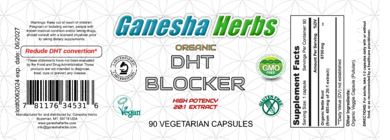 HAIR LOSS - BEST DHT BLOCKER - ALOPECIA - REGROWTH NATURAL 90 CAPSULES !