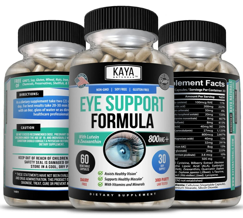 Eye Health Supplement, Lutein and Zeaxanthin, Vision Health, Eye Strain Support, Kaya Naturals.