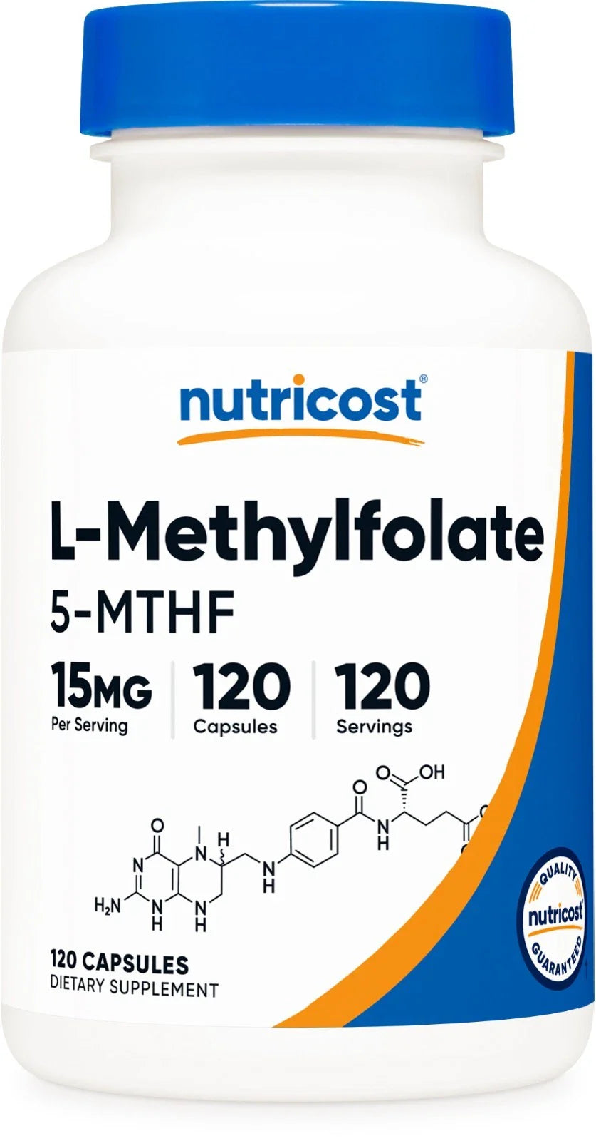 Nutricost L-Methylfolate 15mg, 120 Capsules (5-MTHF) - Vegan, Non-GMO