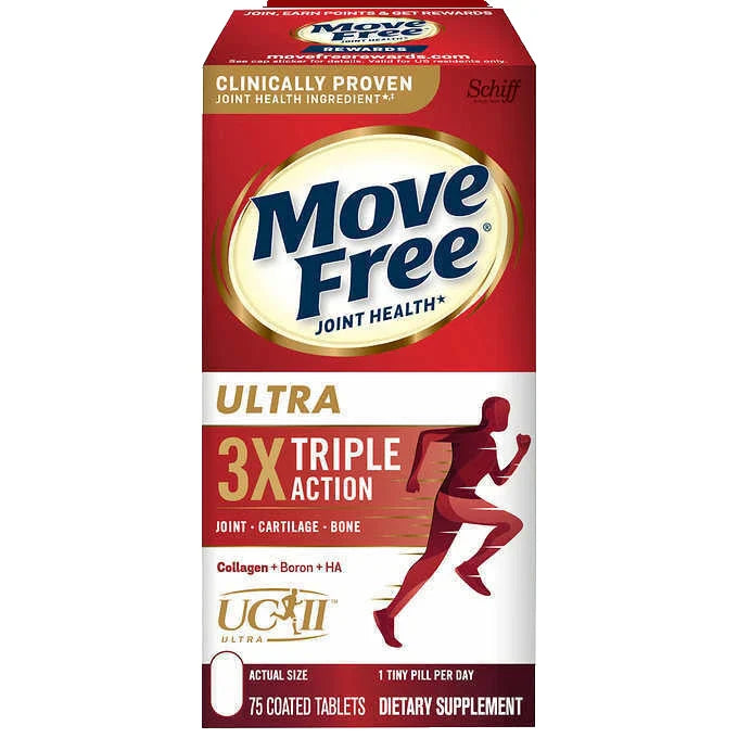Move Free Ultra Triple Action Joint Support Supplement - Type II Collagen Boron & Hyaluronic Acid - Supports Join