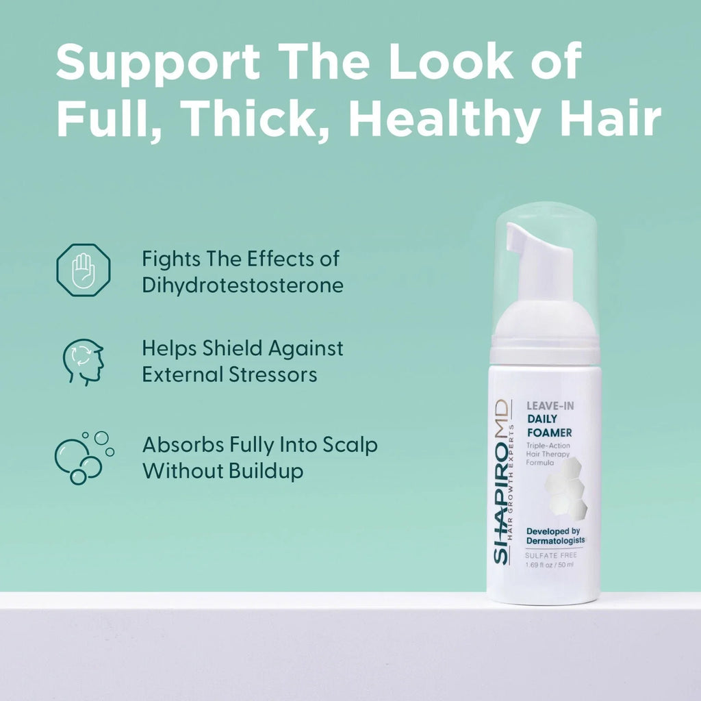 Shapiro MD Hair Loss Leave-In Daily Foam, Vegan Formula with DHT Blockers