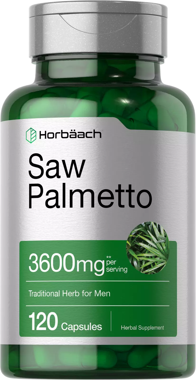 HORBÄACH Saw Palmetto Extract 3600mg | 120 Capsules | Prostate Supplement | by Horbaach
