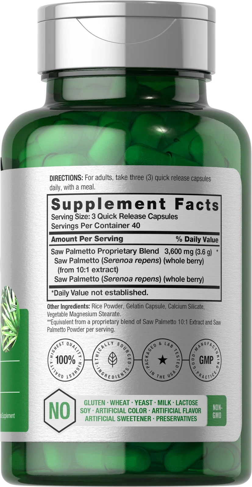 HORBÄACH Saw Palmetto Extract 3600mg | 120 Capsules | Prostate Supplement | by Horbaach