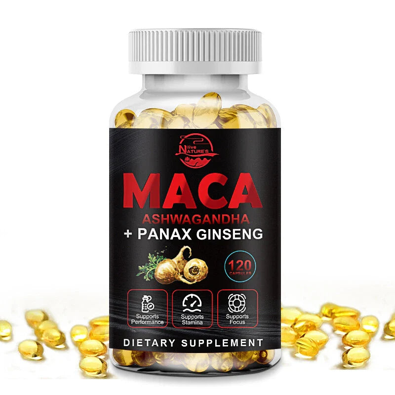 Maca Root Capsules 10000mg, Peruvian Maca Extract for Men & Women 120 Capsules