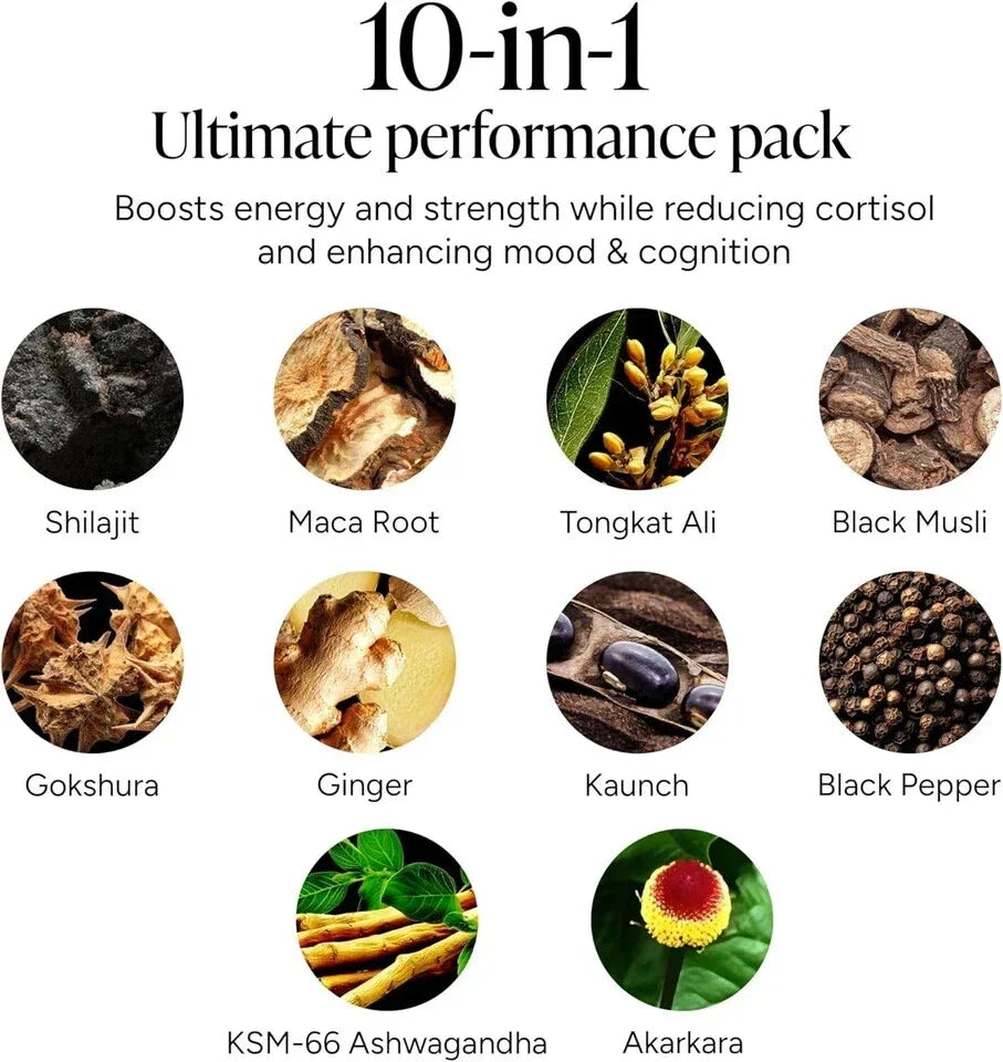 Root Labs10-1 Alpha Gummies | 4000 mg Shilajit I KSM 66 Ashwagandha | Maca Root| Tongkat Ali | No Added Sugar