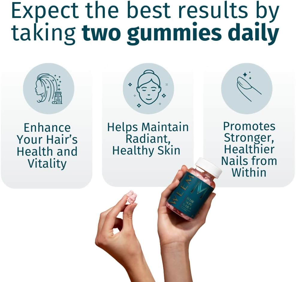 WEEM Hair Skin and Nails Gummies ( 2- Pack) - Supports Healthy Hair