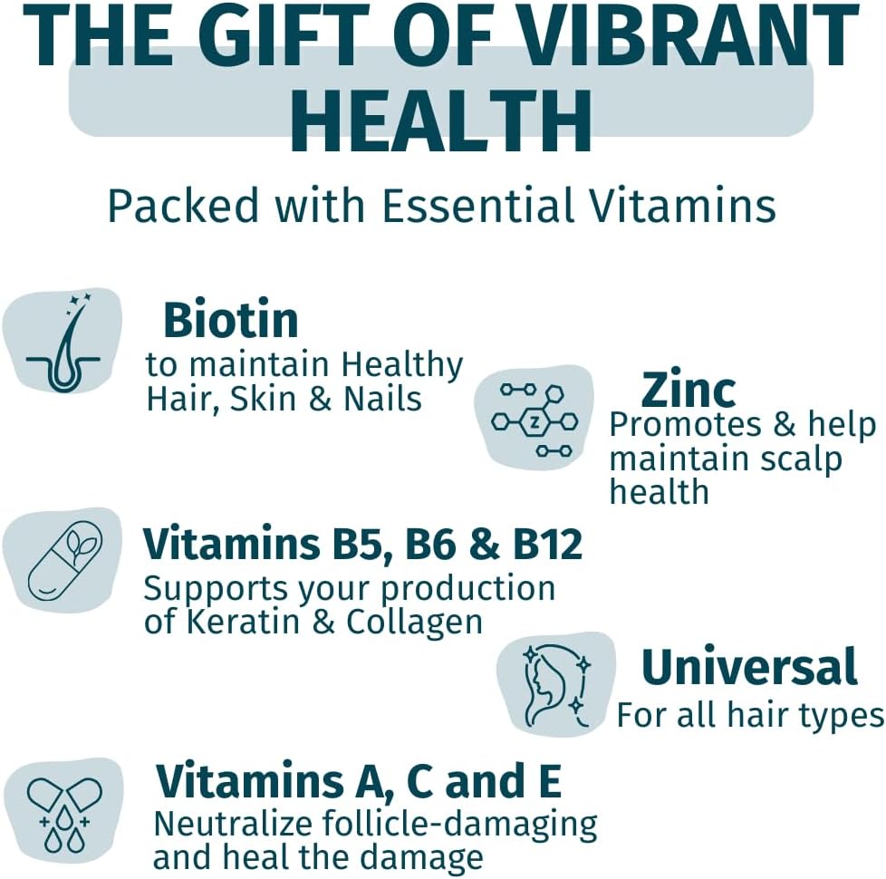 WEEM Hair, Skin &amp; Nails Gummies – ( 3-Pack) Vegan Biotin Vitamins for Faster Hair Growth.